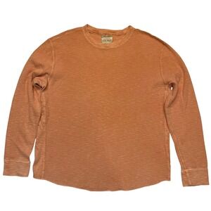 Lucky Brand Lived In Thermal Peach Coral 100% Cotton Long Sleeve Shirt Size XL